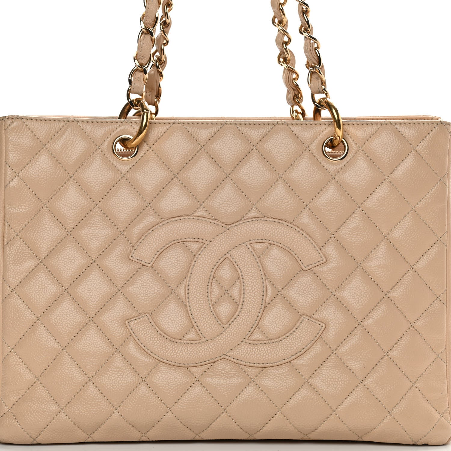 Chanel Caviar Quilted Grand Shopping Tote GST Beige 8 of 18