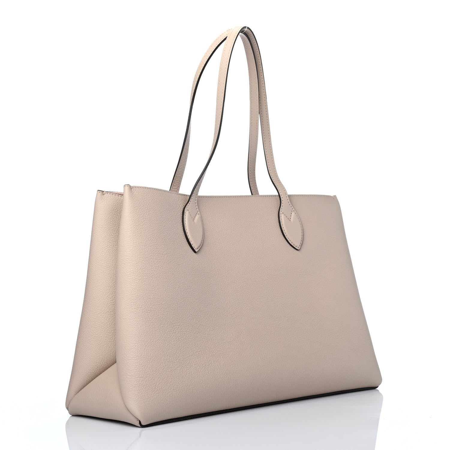 Louis Vuitton Grained Calfskin Lockme Shopper Greige 2 of 4