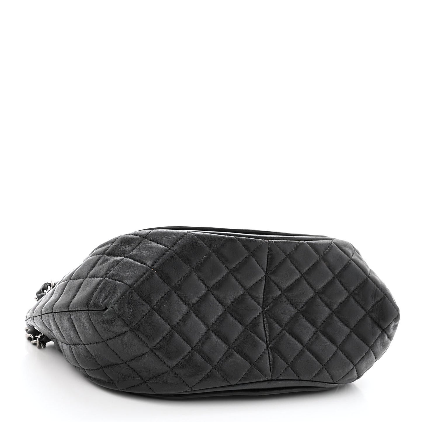 Lambskin Patent Classic Twist Crescent Flap Bag Black