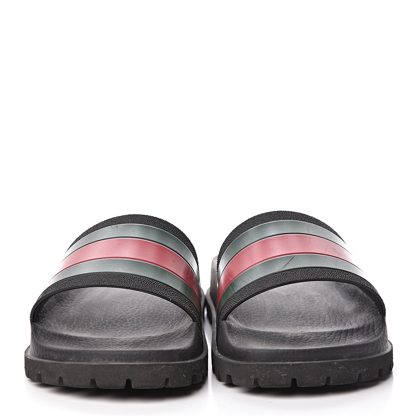 Rubber Web Mens Lug Sole Slide Sandals 6 Black Green Red
