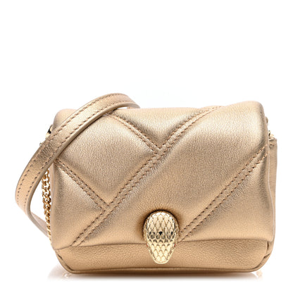 Bulgari Metallic Calfskin Serpenti Cabochon Micro Bag Gold 1 of 9
