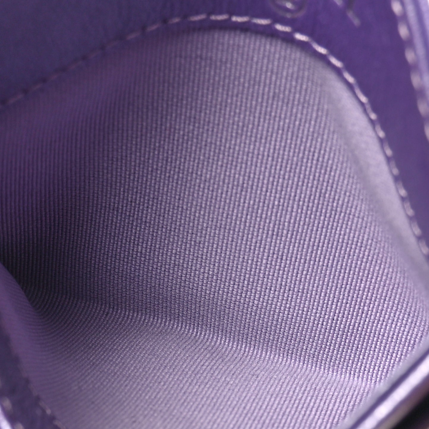Metallic Lambskin Quilted Card Holder Light Purple