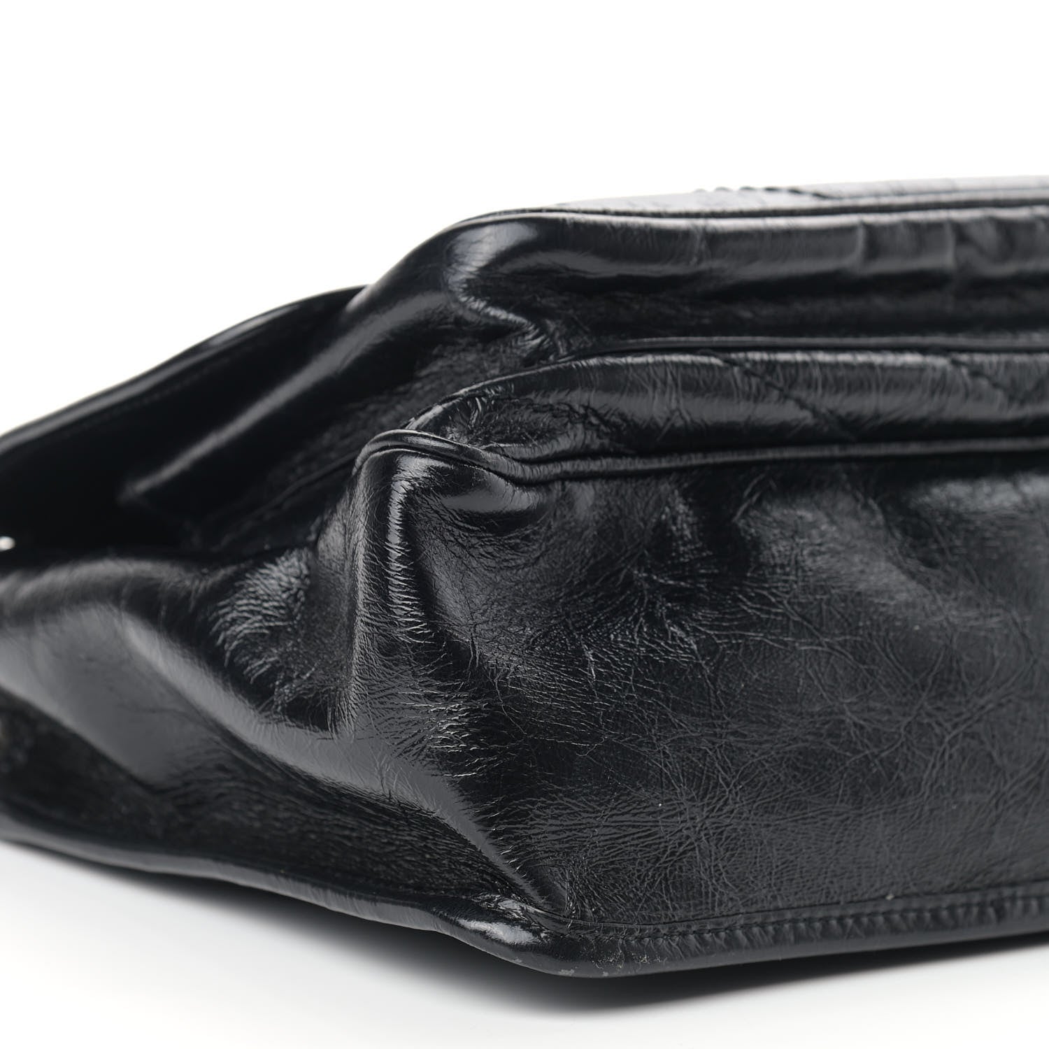 Saint Laurent Crinkled Calfskin Matelasse Monogram Medium Niki Chain Satchel Black 8 of 10