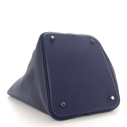 Hermes Taurillon Clemence Picotin Lock 22 MM Bleu Encre 4 of 11