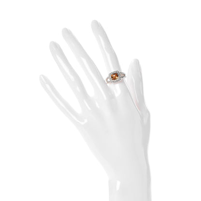 David Yurman Sterling Silver Diamond Citrine 7mm Petite Albion Ring 52 6 2 of 5