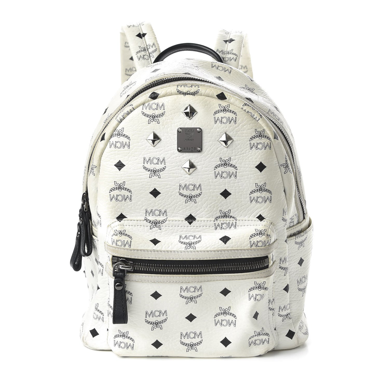 Visetos Small Sprinkle Stud Stark Backpack White