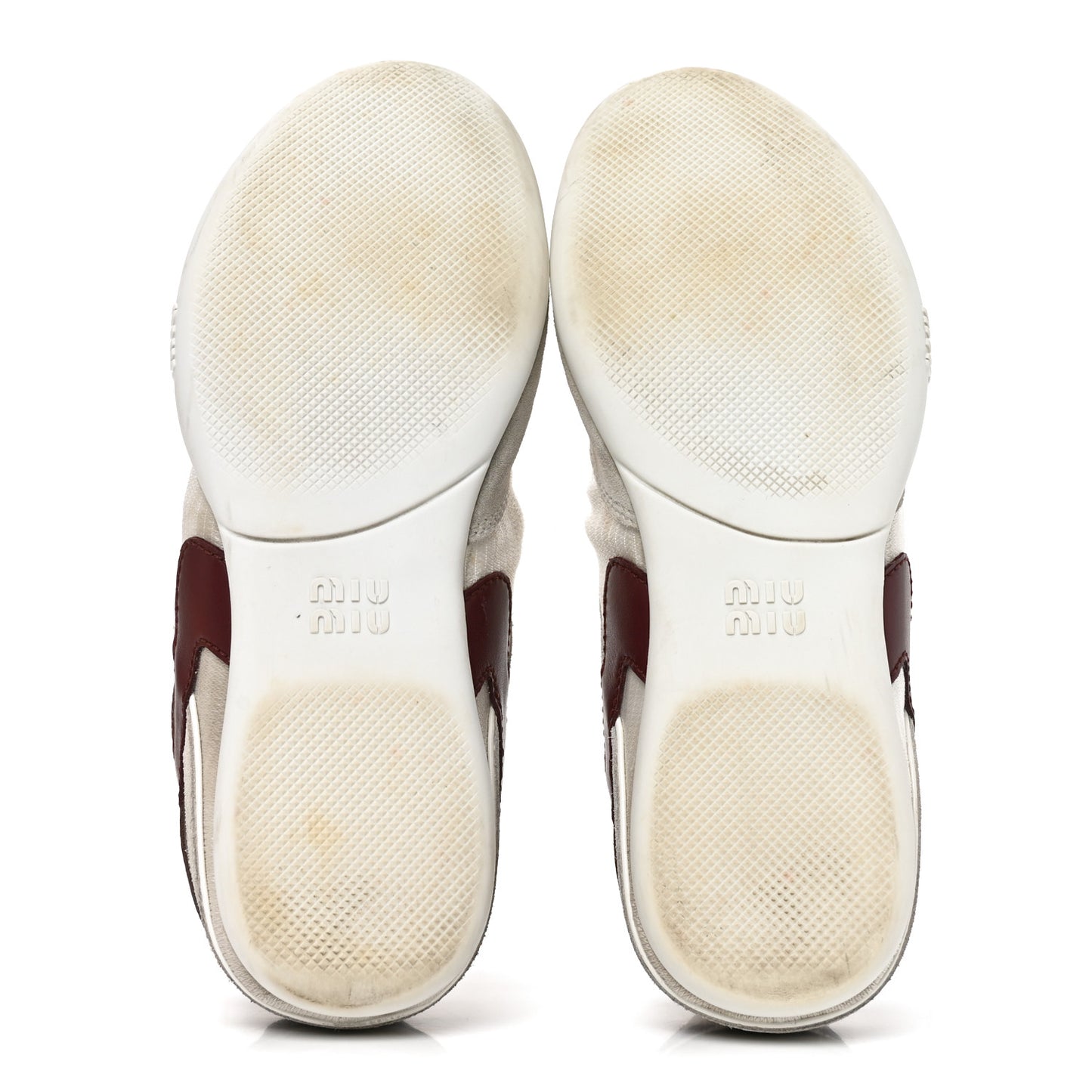 Technical Fabric Suede Gymnasium Sneakers 38 White Burgundy