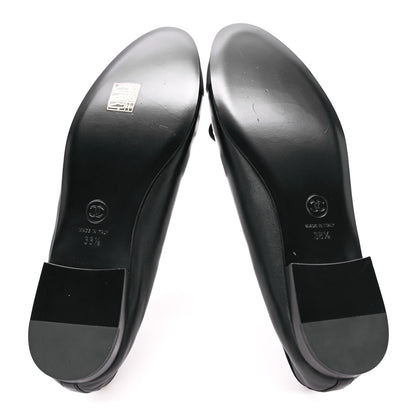 Chanel Lambskin Cap Toe Ballerina Flats 38.5 Black Grey 5 of 9