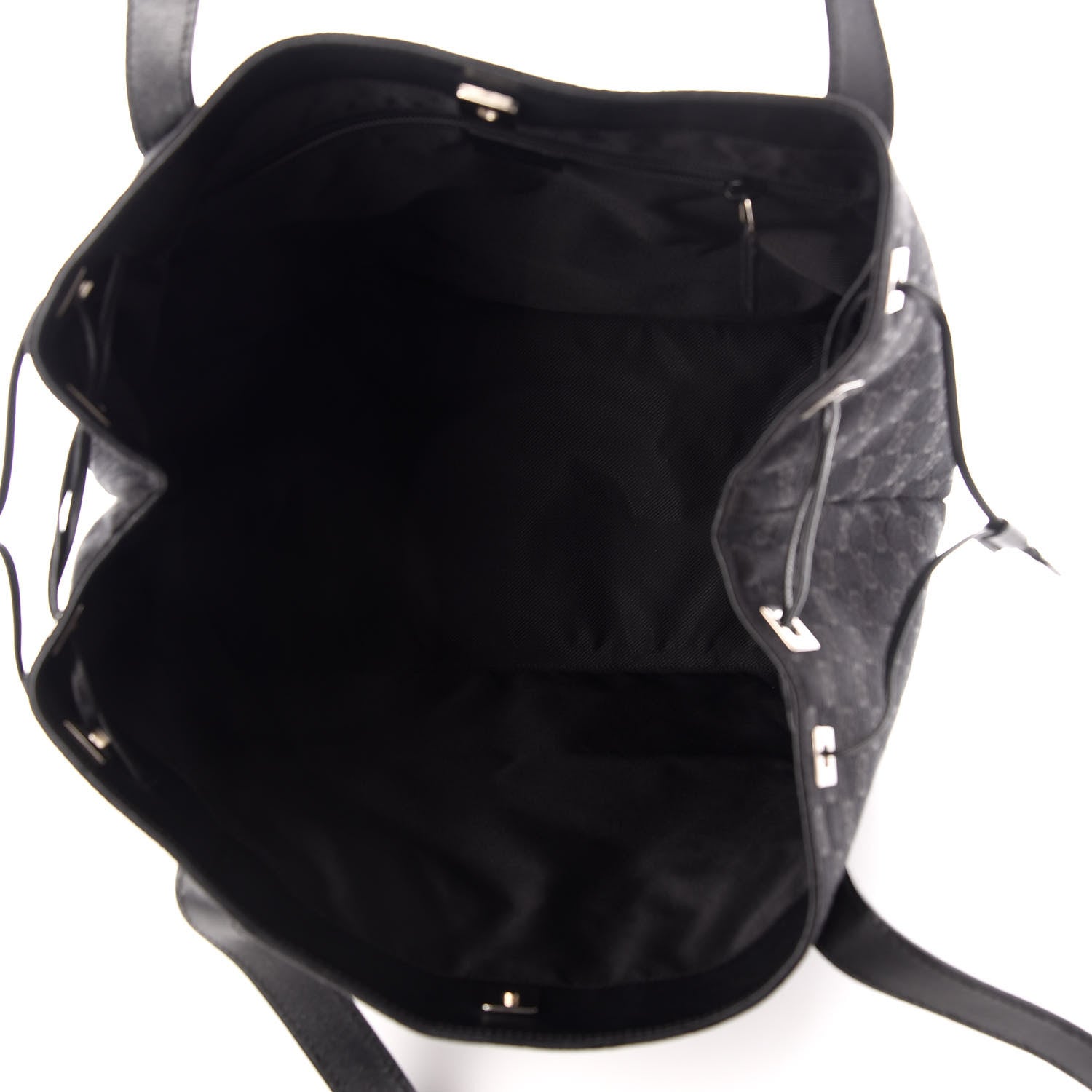 Gucci Monogram Drawstring Tote Black 5 of 9