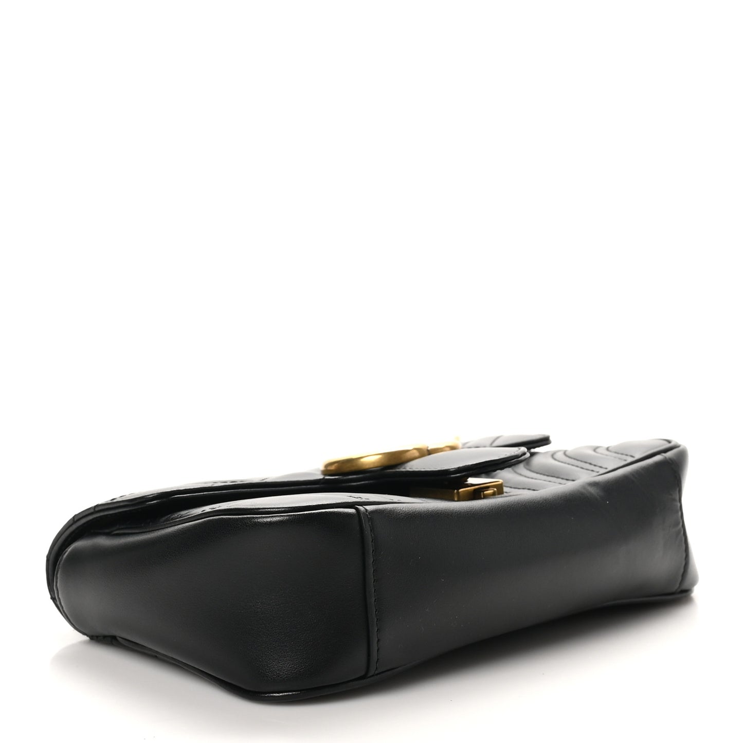 Calfskin Matelasse Mini GG Marmont Shoulder Bag Black