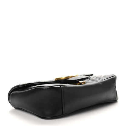 Gucci Calfskin Matelasse Mini GG Marmont Shoulder Bag Black 4 of 8