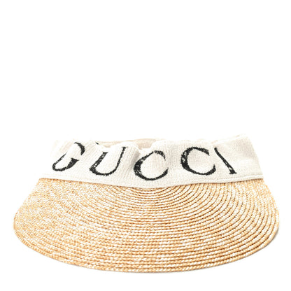 Gucci Raffia Logo Visor M Ivory Black 2 of 4