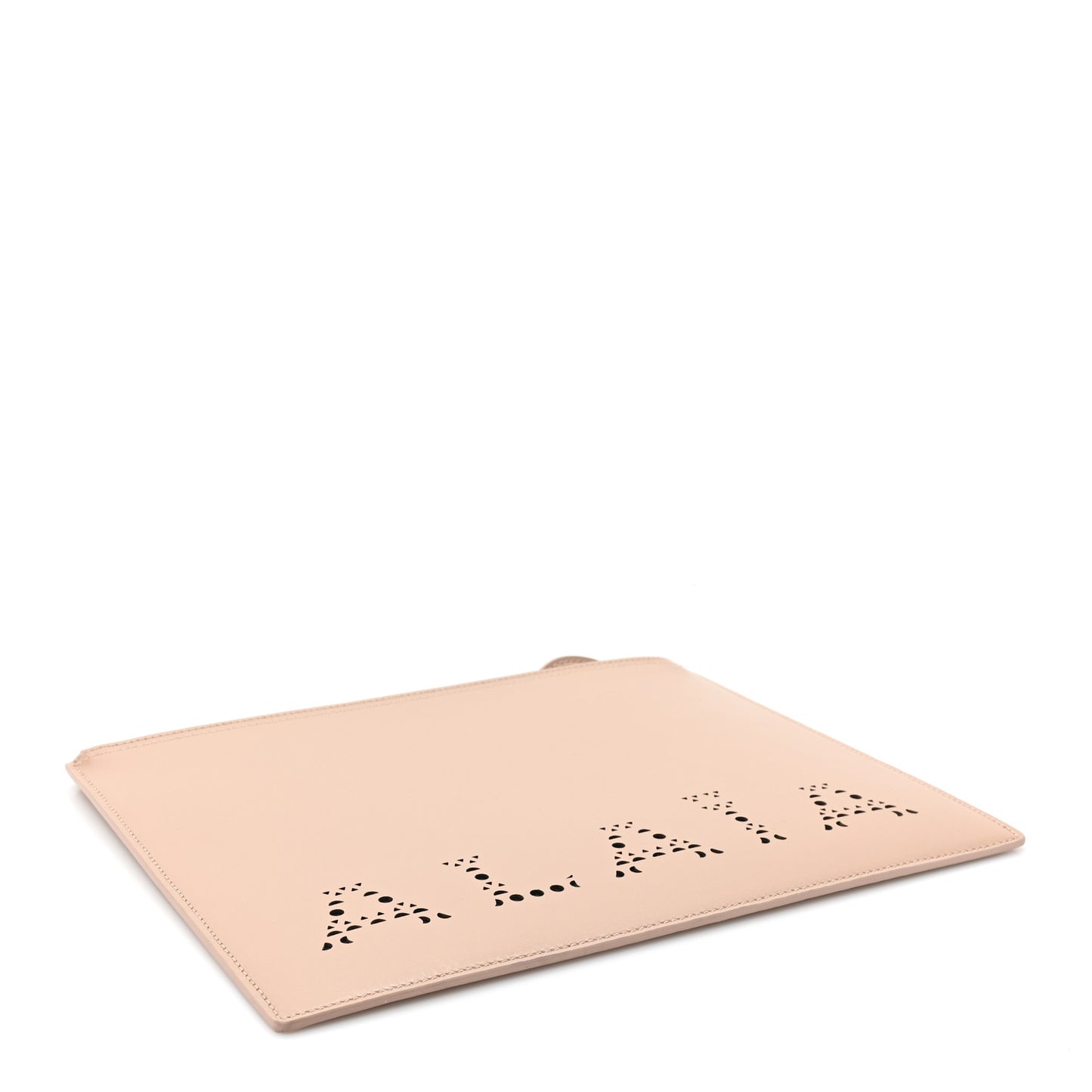 Calfskin Laser Cut Logo Pouch Sable