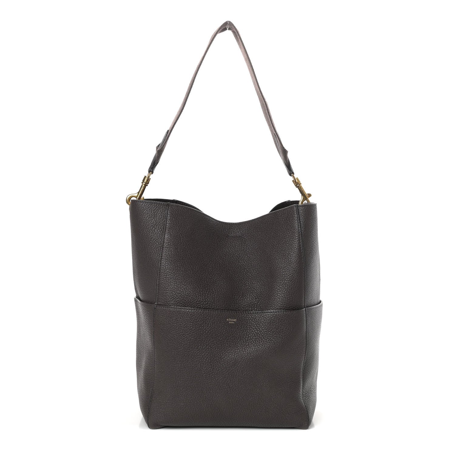 Celine Soft Grained Calfskin Sangle Bucket Bag Ecorce 1 of 9