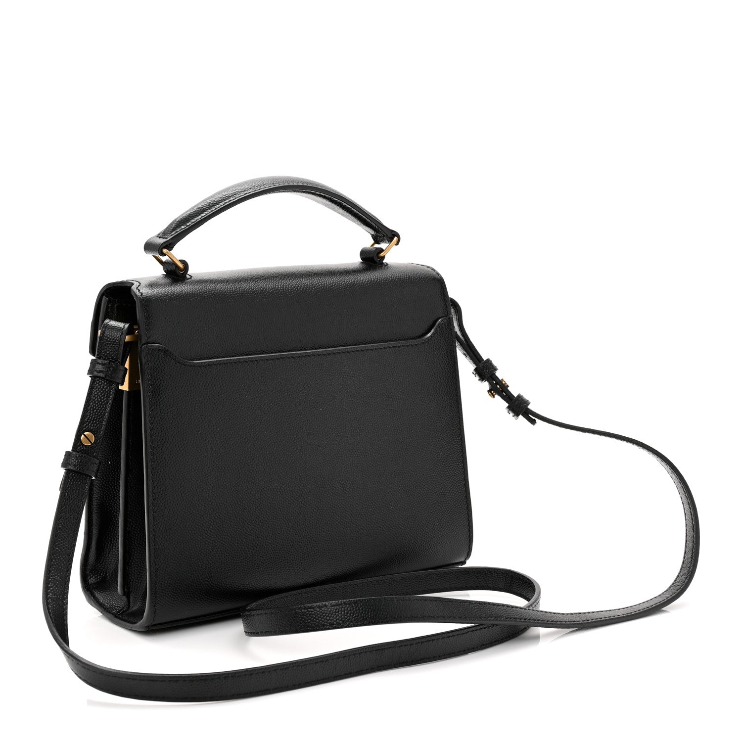 Saint Laurent Grain De Poudre Mini Classic Monogram Cassandra Top Handle Black 3 of 10
