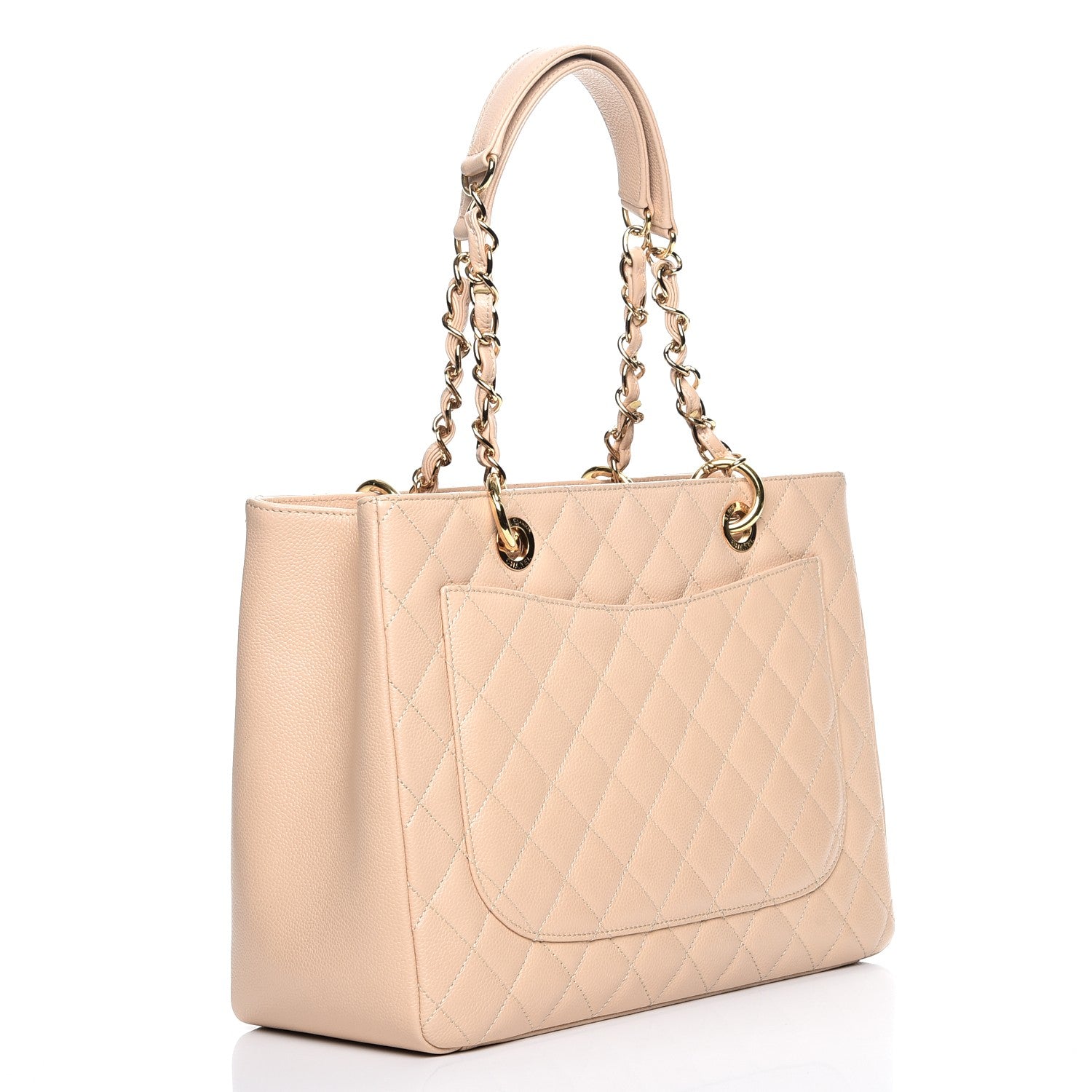 Chanel Caviar Quilted Grand Shopping Tote GST Beige Clair 3 of 10