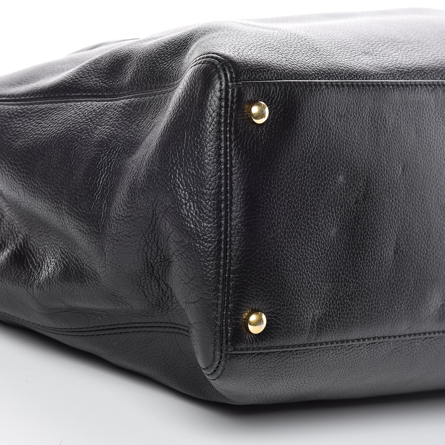 Calfskin Cerf Executive Shopper Tote Black