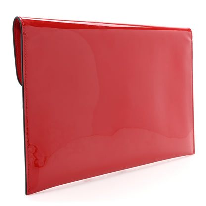 Alexander McQueen Patent Skull Lock Envelope Clutch Red 3 of 9