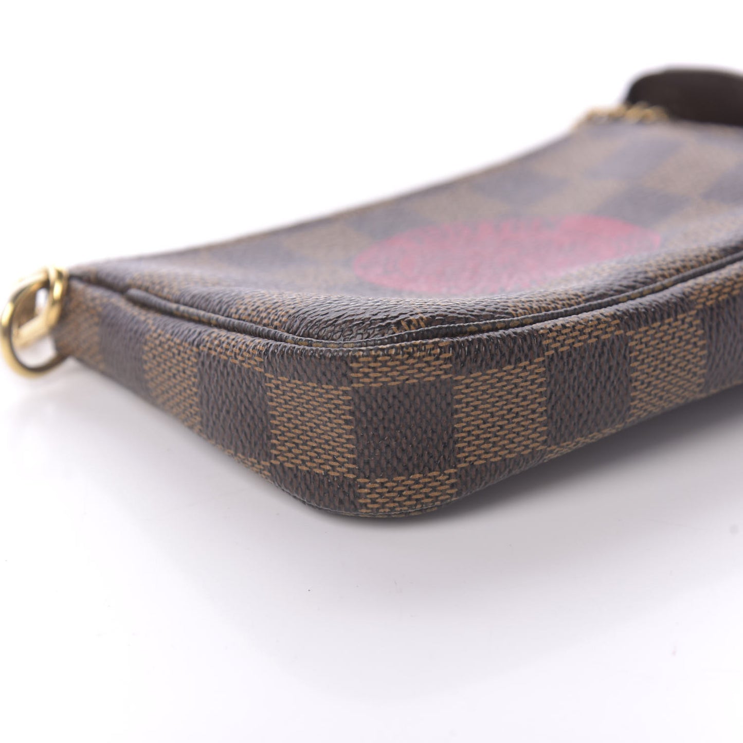 Damier Ebene Complice Trunks and Bags Mini Pochette Accessories Red