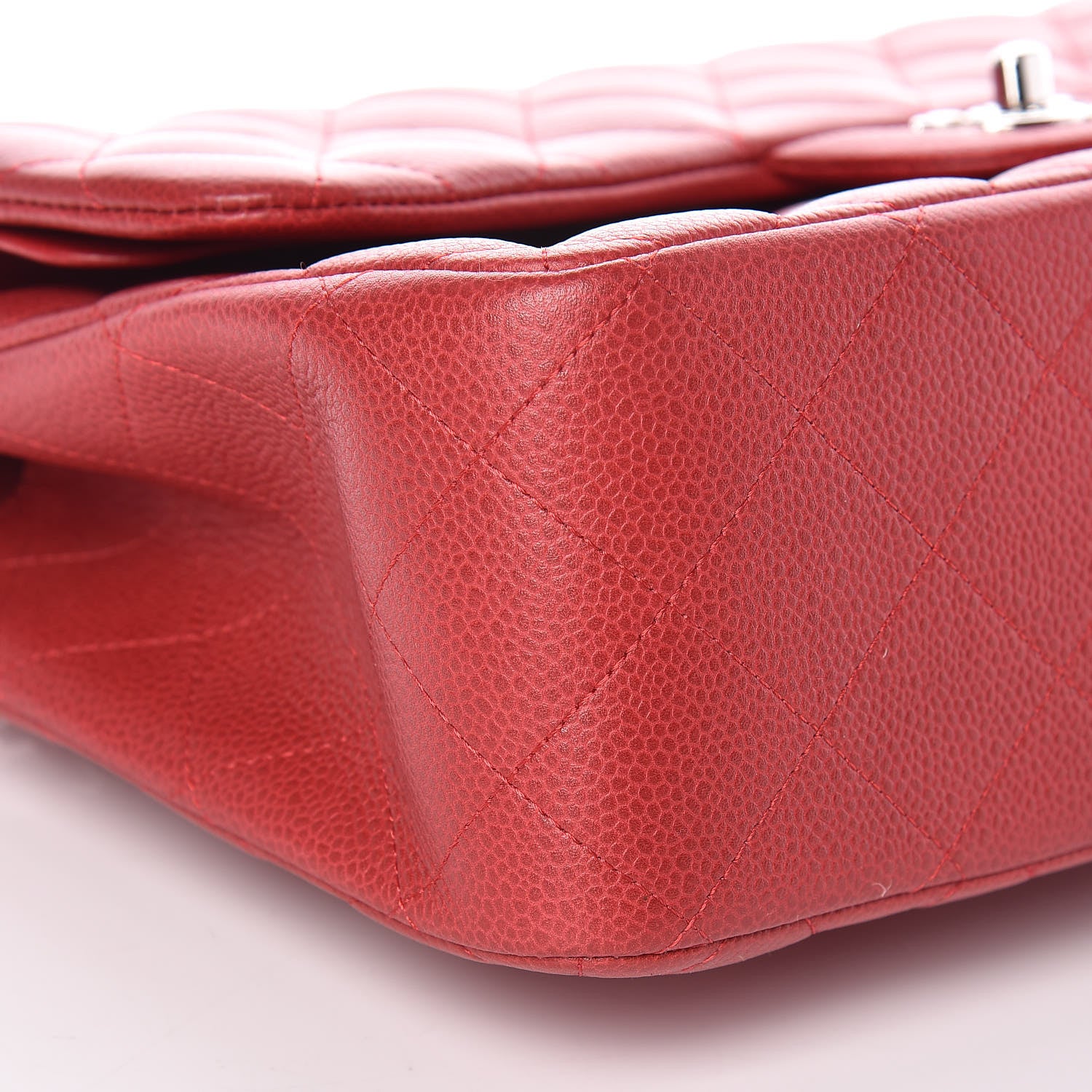 Chanel Caviar Quilted Jumbo Double Flap Red 9 of 11