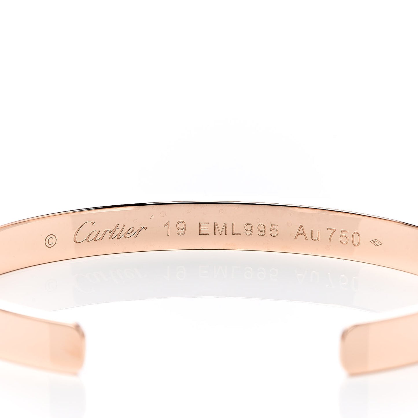 18K Pink Gold LOVE Cuff Bracelet 19