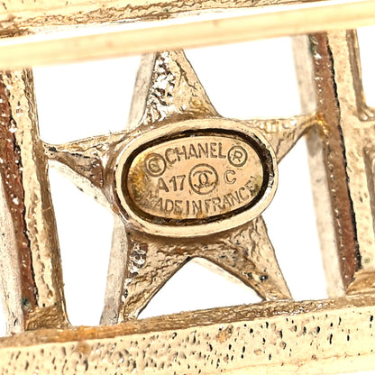 Chanel Baguette Crystal Star Logo Brooch Gold 3 of 4