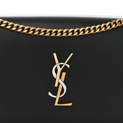 Saint Laurent Smooth Calfskin Tri-Metal Cassandre Wallet On Chain WOC Black 7 of 9