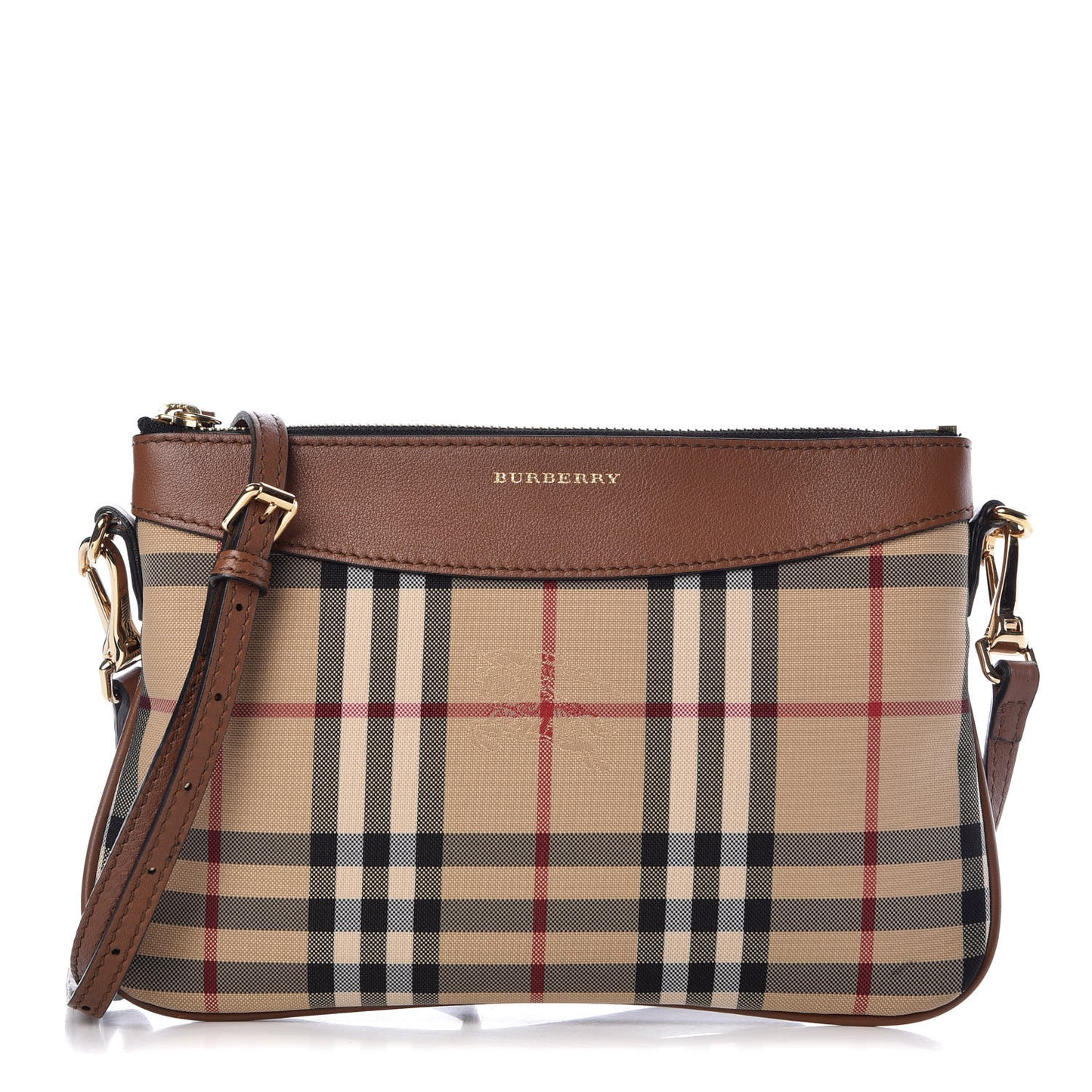 Horseferry Check Peyton Crossbody Clutch Bag Brown