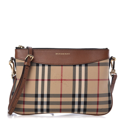Burberry Horseferry Check Peyton Crossbody Clutch Bag Brown 1 of 6
