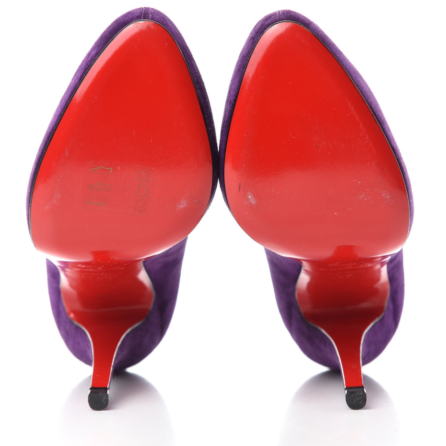 Christian Louboutin Veau Velours Lace Up Ankle Booties 39 Purple 5 of 7