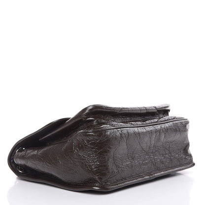 Saint Laurent Crinkled Calfskin Matelasse Monogram Medium Niki Chain Satchel Western Moka 4 of 9