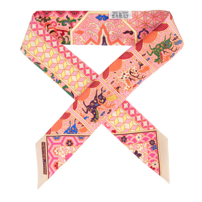 Hermes Silk Collections Imperiales Twilly Beige Rose Vert 1 of 5