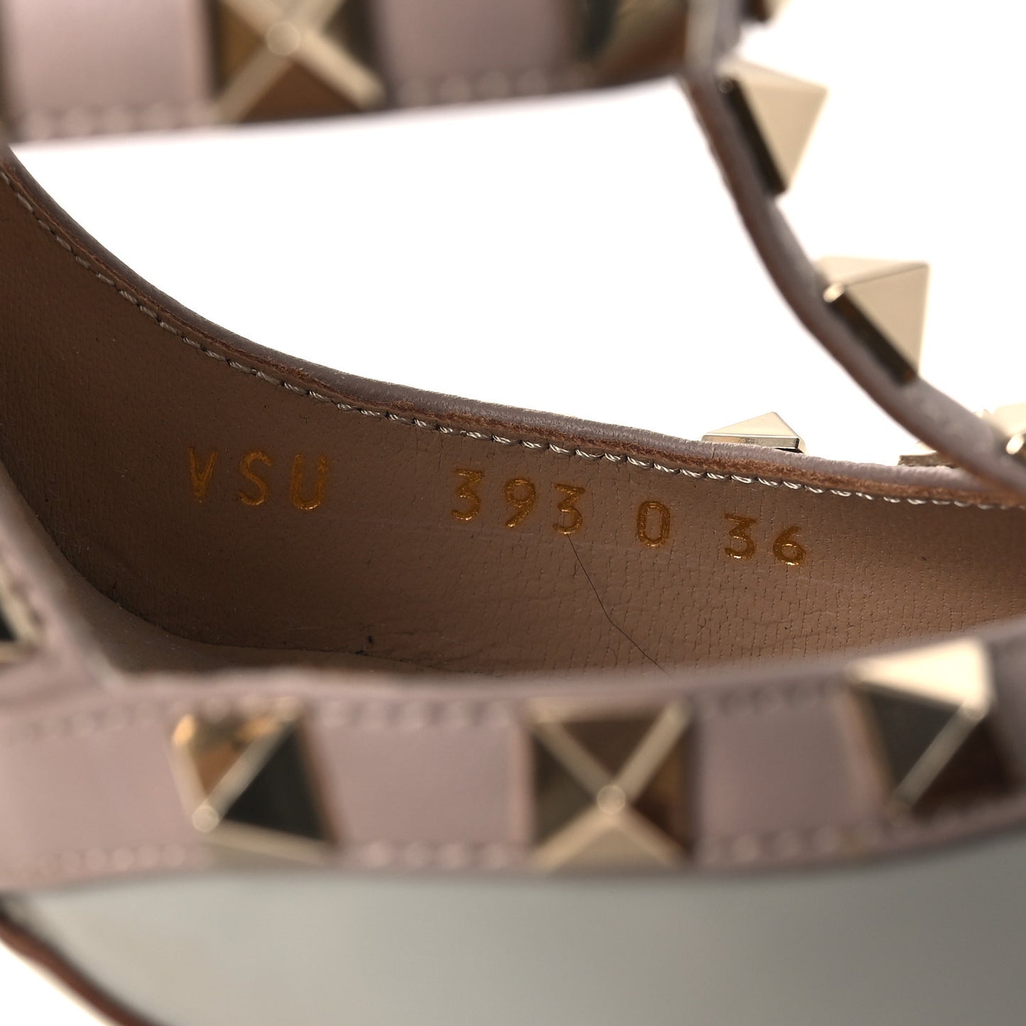 Calfskin Nappa Rockstud Ankle Strap 100mm Pumps 36 Pastel Grey Poudre