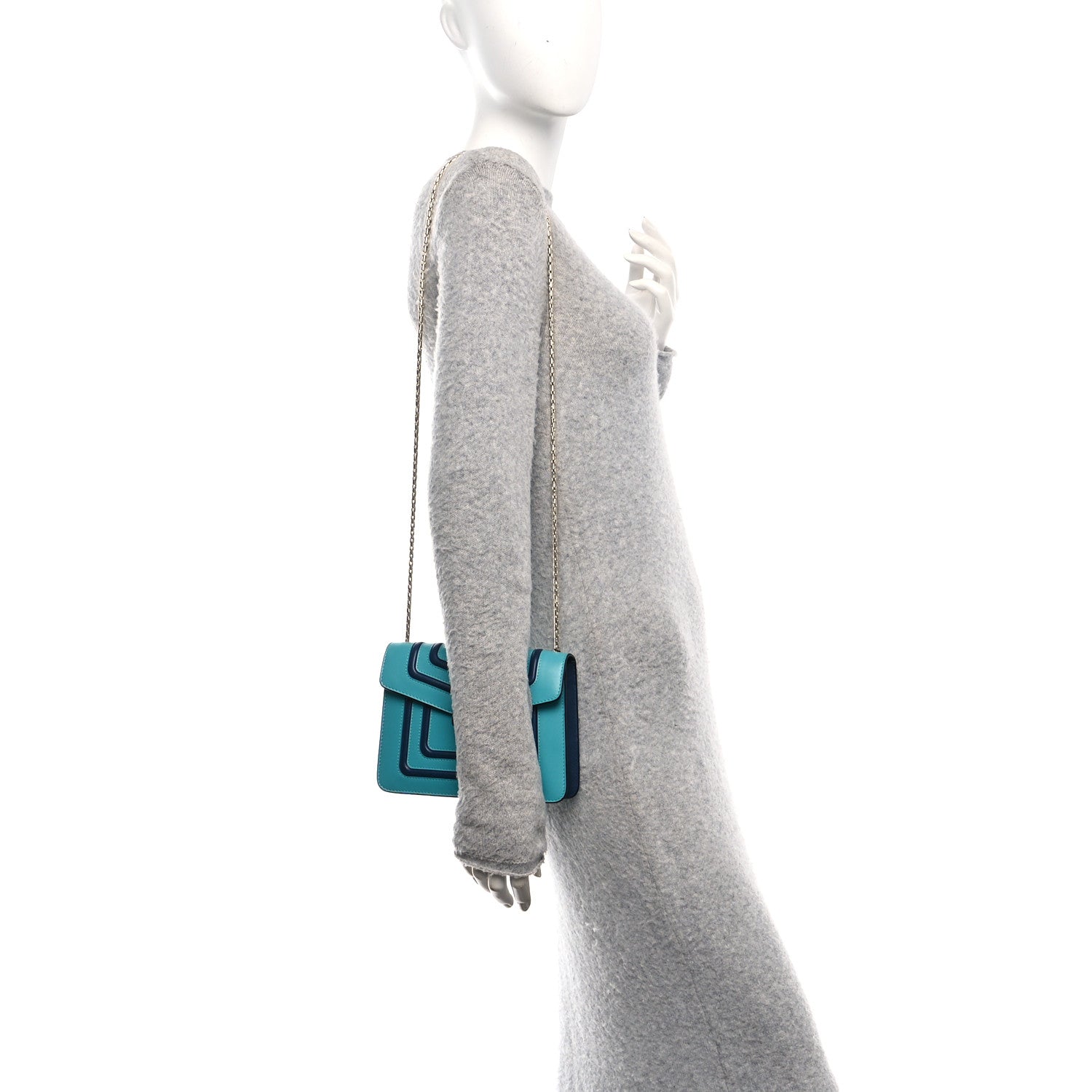 Bulgari Calfskin Serpenti Forever Snake Strap Crossbody Bag Aquarelle Turquoise 2 of 10