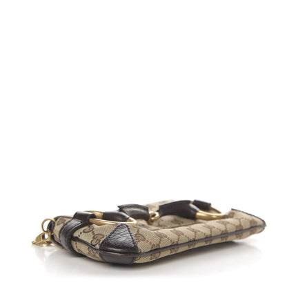 Gucci Monogram Horsebit Clutch Dark Brown 4 of 10
