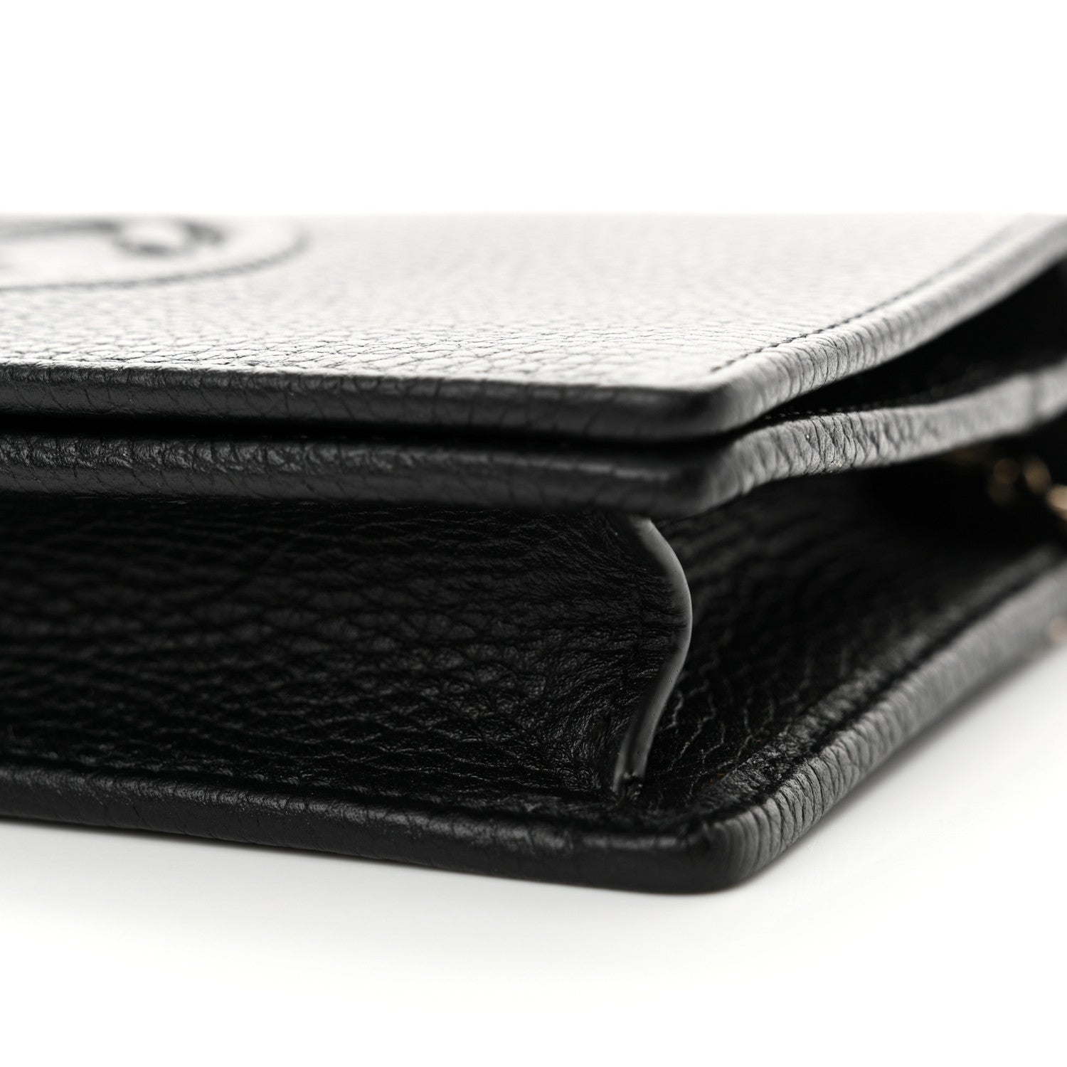 Gucci Pebbled Calfskin Soho Wallet On Chain Black 9 of 11