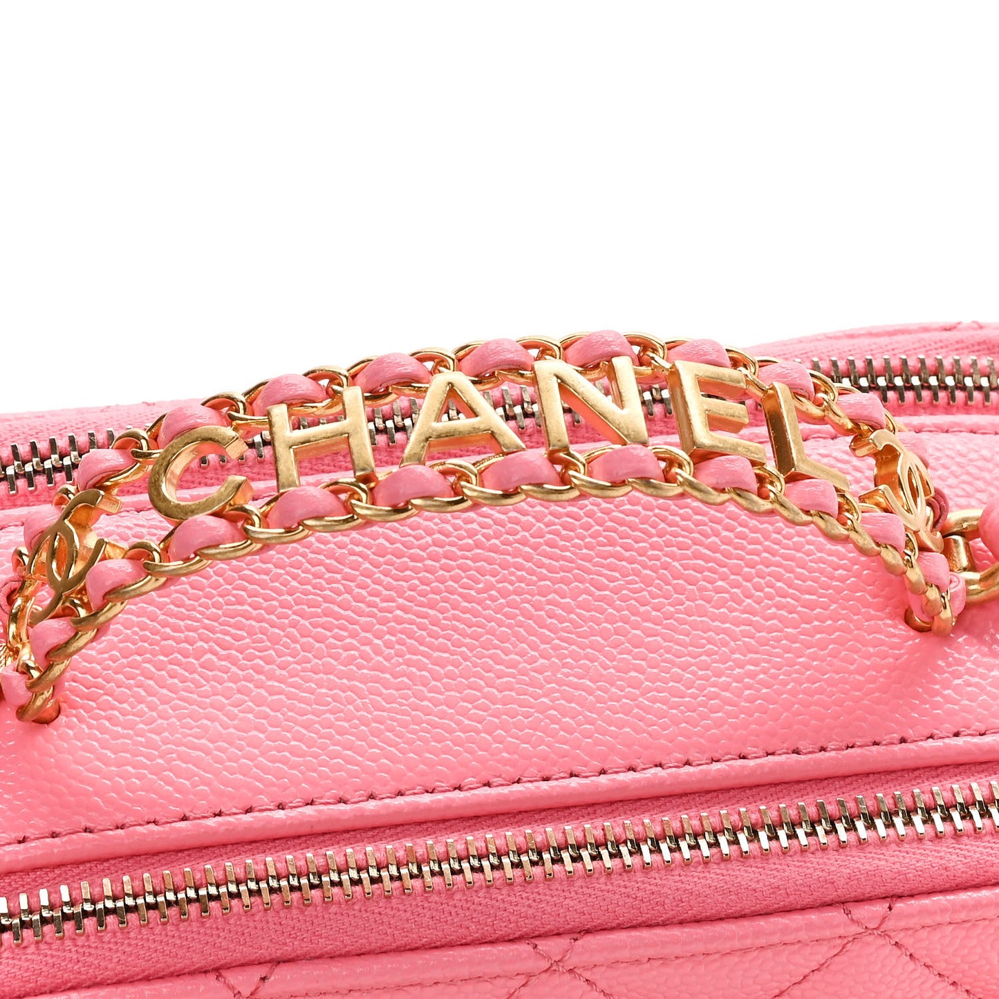 Caviar Quilted Pick Me Up Mini Vanity Case Pink