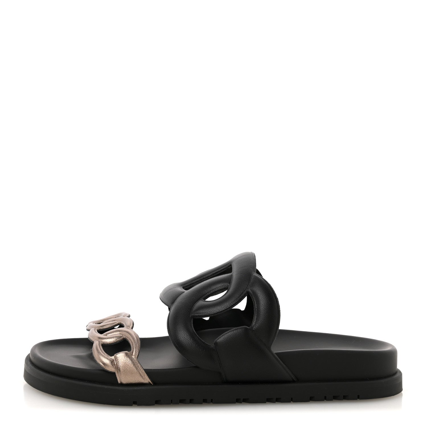 Hermes Nappa Extra Sandals 36.5 Black Mordore 1 of 11