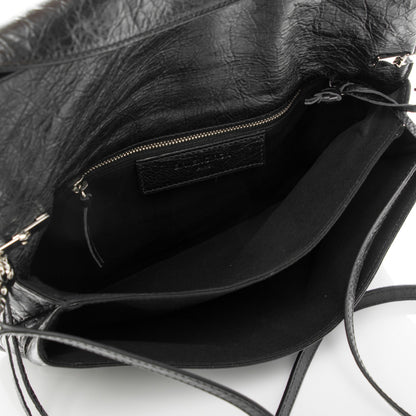 Balenciaga Agneau Classic Silver Hardware Envelope Strap Clutch Black 5 of 7