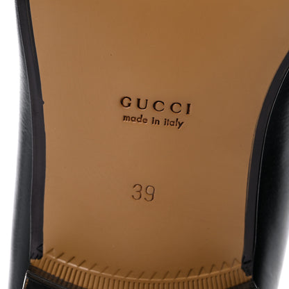 Gucci Goatskin Womens Horsebit Mid-Heel Loafers 39 Black 7 of 16