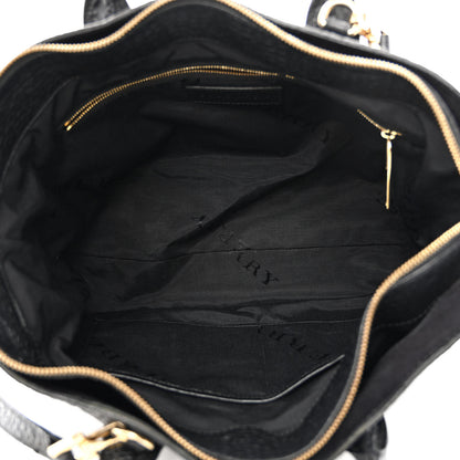 Burberry Heritage Grain Check Embossed Medium Dewsbury Tote Black 5 of 20