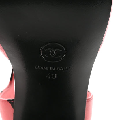 Chanel Printed Lambskin Coco Beach Sandals 40 Pink Black 7 of 10