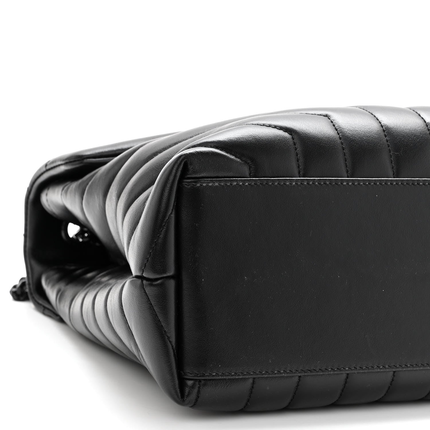 Saint Laurent Calfskin Y Quilted Monogram Monochrome Medium Loulou Chain Satchel Black 9 of 10