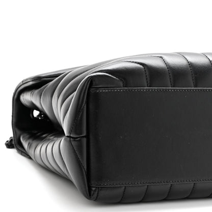 Saint Laurent Calfskin Y Quilted Monogram Monochrome Medium Loulou Chain Satchel Black 9 of 10