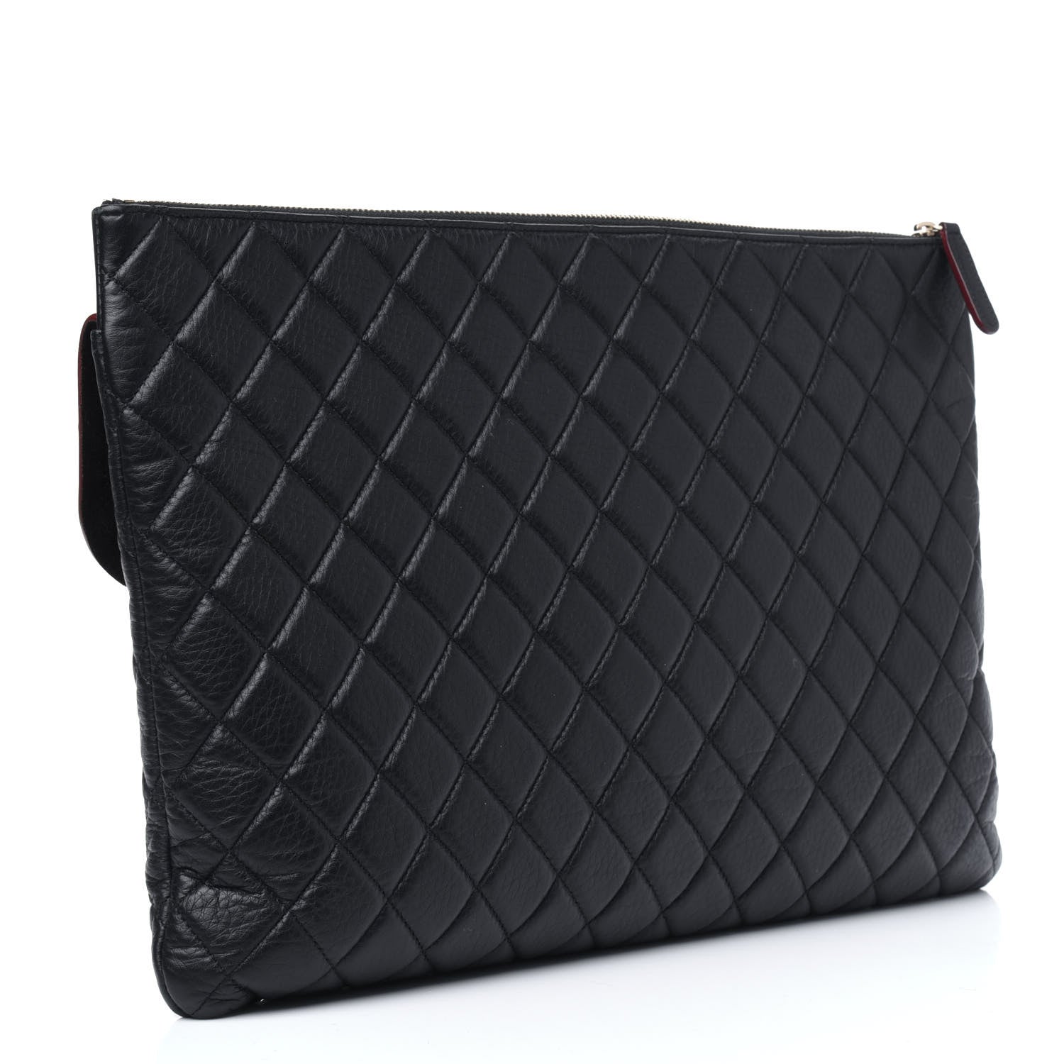 Chanel Grained Calfskin Quilted Large Archi Chic Cosmetic Case Black 3 of 16