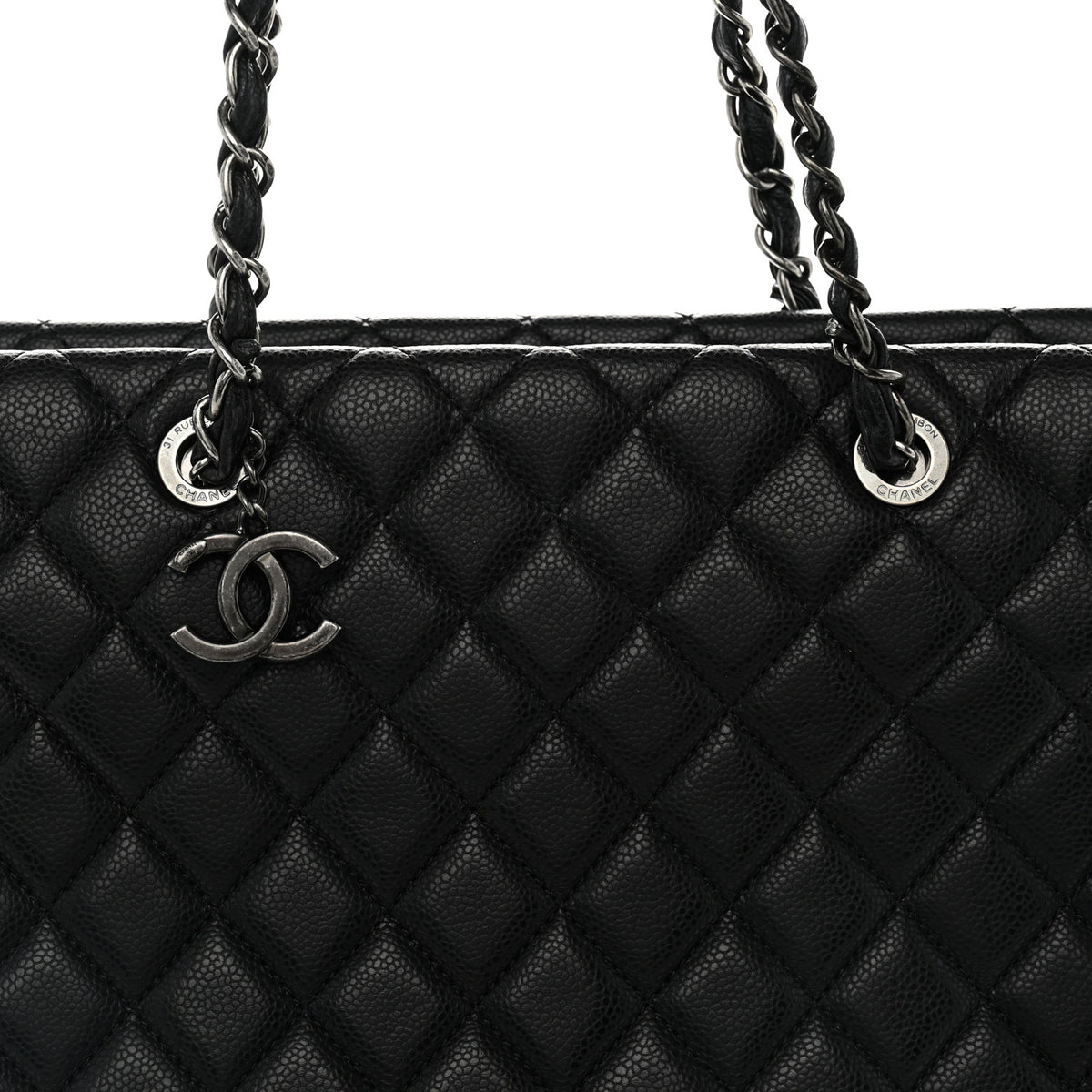 Chanel Caviar Quilted City Shopping Tote Black 8 of 11