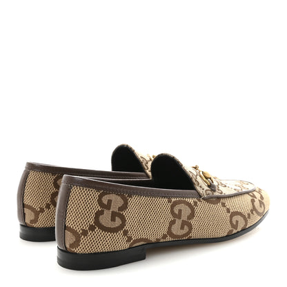 Gucci Monogram Jumbo GG Malaga Kid Horsebit Womens Jordaan Loafers 36.5 Camel Ebony New Acero Beige 5 of 10