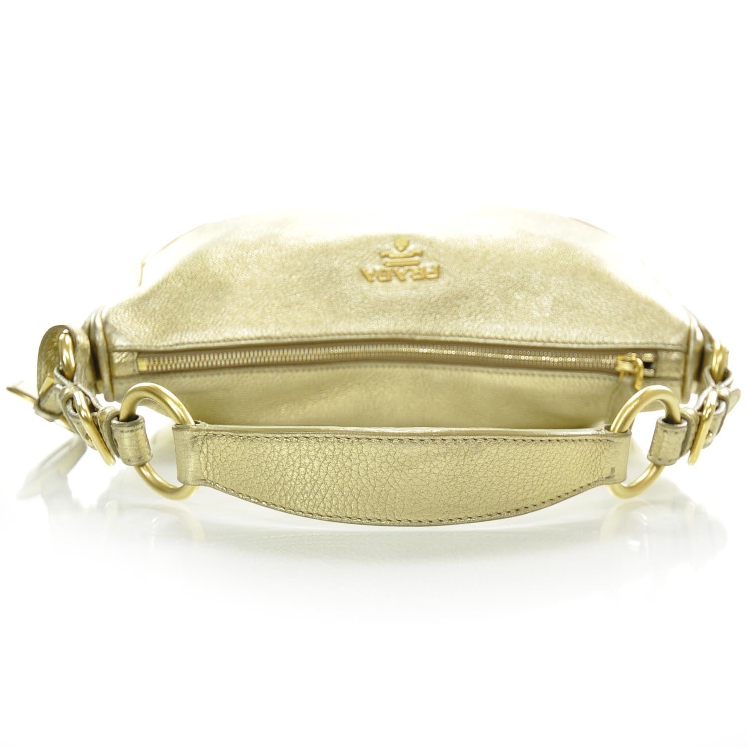 Prada Vitello Daino Hobo Gold 6 of 11