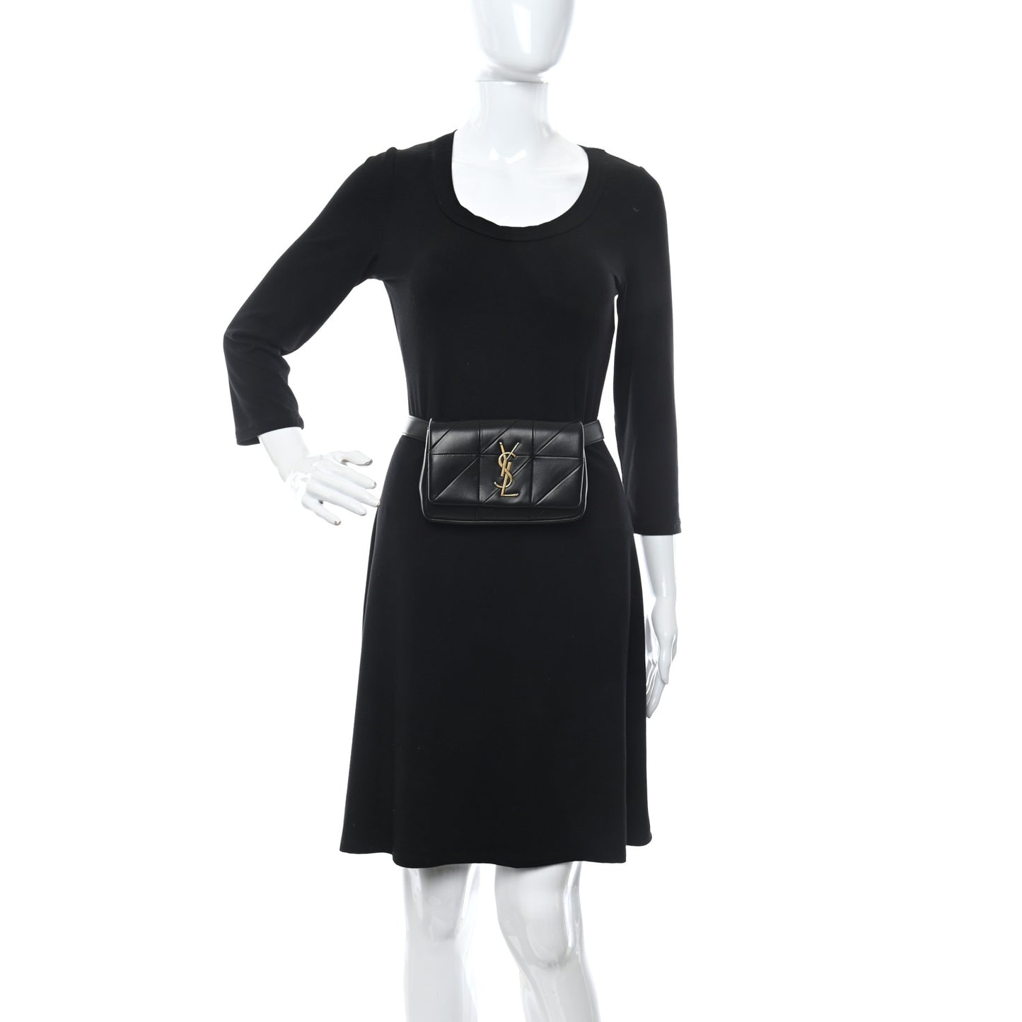 Lambskin Monogram Jamie Belt Bag Black