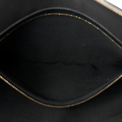 Chanel Calfskin Crocodile Embossed Graffiti 2.55 Medium Cocodile Reissue Cosmetic Case Black Gold 6 of 9